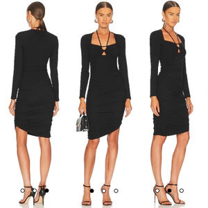NWT $275 Jonathan Simkhai Standard Tanya Mini Dress in Black Small Revolve